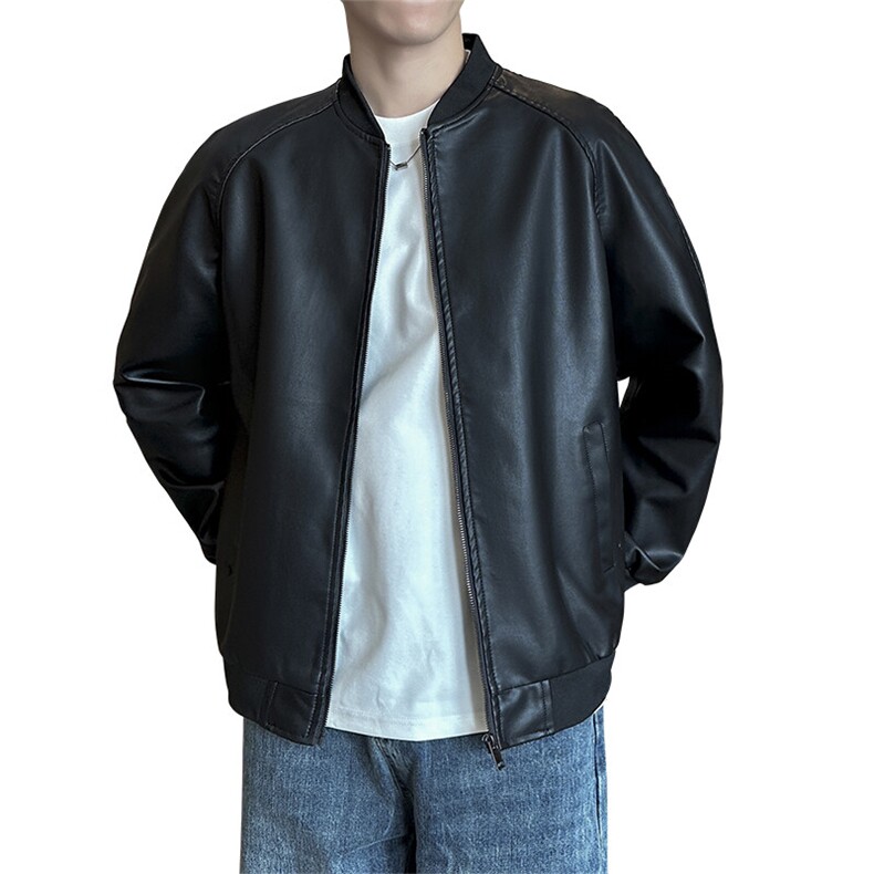 秋冬新品跨境男装PU皮夹克男士潮流修身机车服皮衣男潮流7311-P55,男装夹克,星座1407