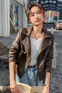 现货2024春季女装新款大量现货时尚洋气百搭短款皮衣外套浙宝013图片