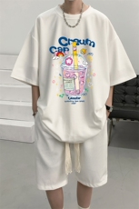 华夫格套装运动短袖t恤套装休闲两件套一套HZ84332-P44，男装T恤，电商A040