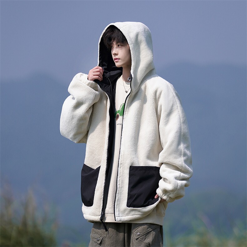 M6856-P120冬季羊羔绒双面穿加肥加大棉衣宽松潮棉祅,男装棉衣,星座109