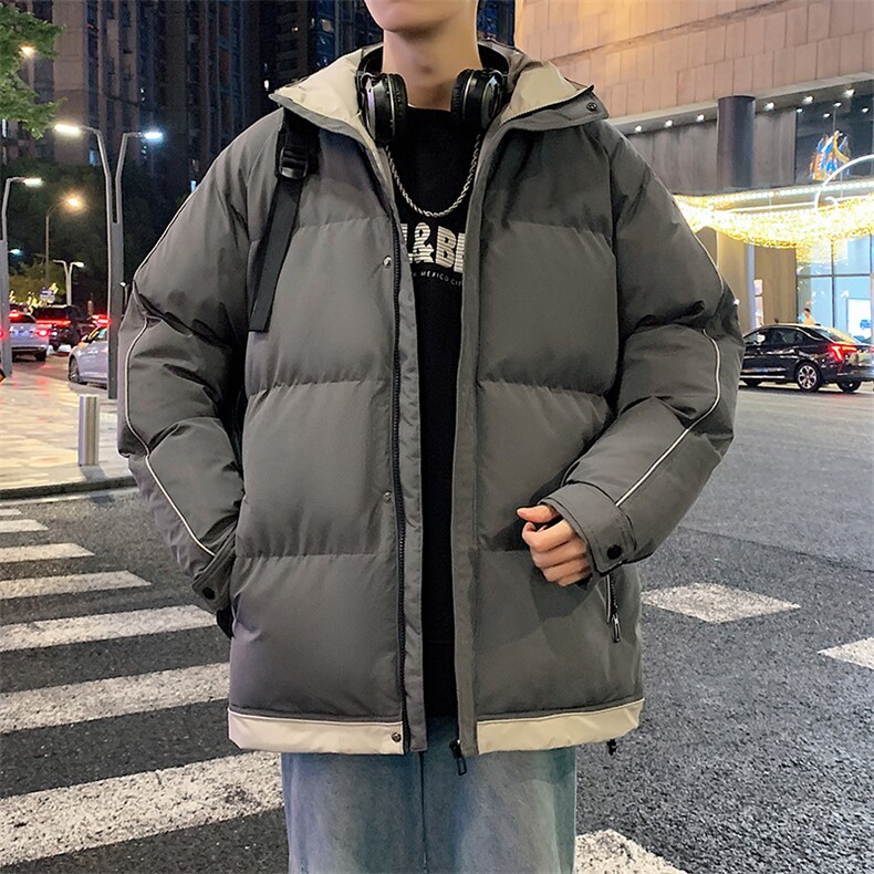 港风夜景潮牌新款连帽棉服潮流保暖棉衣M081-P90图片