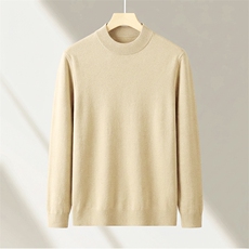 重磅秋冬男女纯色打底针织衫圆领套头半高领毛衣美式复古休闲上衣，男装T恤，电商A486