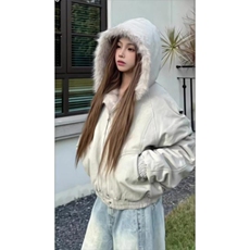 现货高品质美式高街冬季重磅硬挺短款座山雕毛领棉衣男女加厚外套，男装棉衣，电商A486