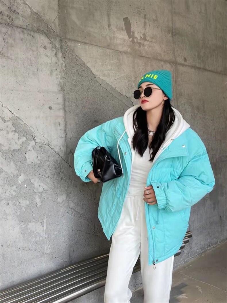 现货主推款羽绒服，假2件，女装羽绒服，精典蓝月