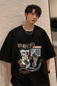 麂皮绒短袖t恤男大码半袖男 JD82282-P25图片
