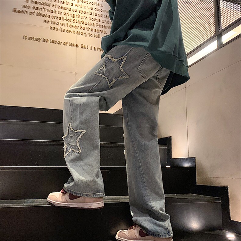 港风潮男新款牛仔裤嘻哈ins潮高街潮流痞帅长裤N08801-P45,男装牛仔裤,星座308B-1