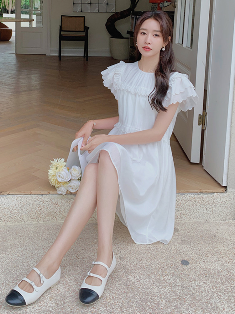 2023法式荷叶边设计精致少女感【现货】082-5079P115K168,女装连衣裙,浙宝192（原082）
