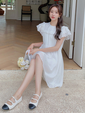 2023法式荷叶边设计精致少女感【现货】082-5079P115K168，女装连衣裙，浙宝192（原082）