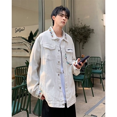 设计感刺绣外套男2024秋季新款牛仔夹克宽松港风潮牌痞帅工装上衣，男装夹克，星座410-7