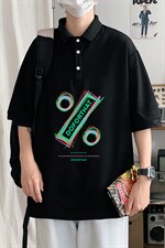 PL57171-P35 翻领短袖polo衫男大码胖子半袖t恤男有领保罗衫 模特图片