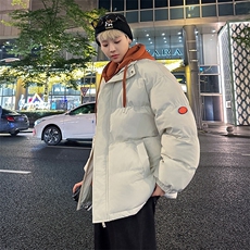 抖音得物宽松情侣连帽小标假两件面包服百搭棉服AB-MY2273-P70，男装棉衣，星座717