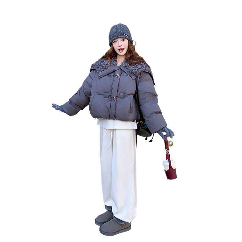 大披肩短款白鸭绒羽绒服1D066-P290-K390,女装羽绒服,1D066-1
