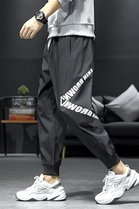 日系宽松运动裤束脚裤大码M-5XL长裤潮裤子休闲裤九分裤7222P29图片