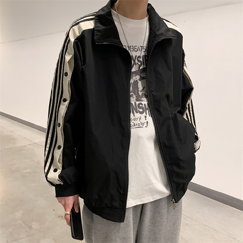 宽松百搭ins港风秋季潮牌学生休闲潮流条纹棒球服外套W605-P42,男装卫衣,星座512-2