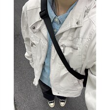 26春装高品质老钱风立领夹克外套男女美式潮牌拉链工装风宽松上衣，男装夹克，电商A486