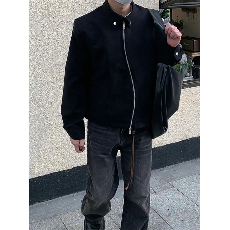 【有货】黑色垫肩短款西装外套男高级感痞帅行政夹克Y160LL-特P60,男装夹克,星座1007（原301D）