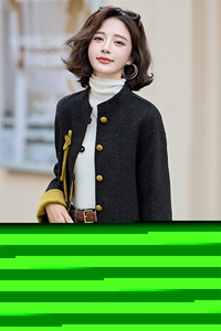 双面羊绒大衣女小个子短款2025新款春季高级感韩系纯羊毛呢外套图片