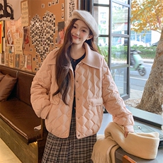 小个子毛线针织领拼接羽绒服2c170--8035--P245控358，女装羽绒服，2C170