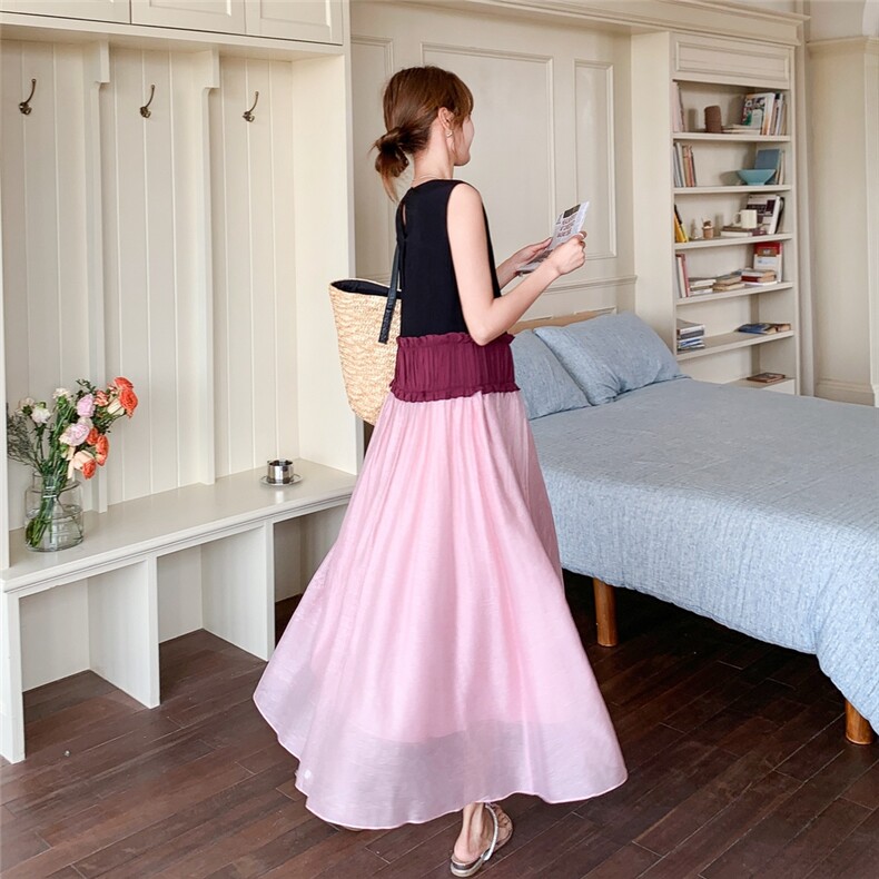 现货+买家秀宫庭风拼接背心连衣裙渡假风2C187-8818-P140-K198,女装连衣裙,2C187