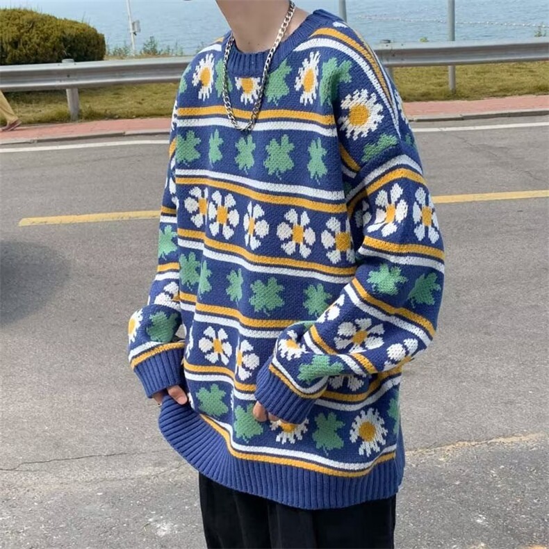 美式街头设计感圆领毛衣男慵懒风休闲针织衫M43P38,男装针织衫/毛衣,星座1116-2