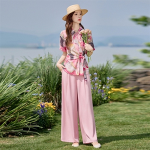 现货！夏季新款2025套装女时尚气质优雅简约洋气时髦两件套图片