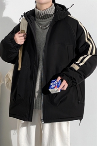 冬上新加棉保暖棉服潮青少年连帽棉衣外套男女 8321-P110控价158图片