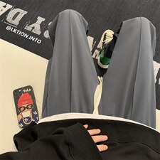 裤子男秋季高街垂感休闲长裤美式潮牌宽松直筒西装裤K4734-P30，男装休闲裤，星座512-2