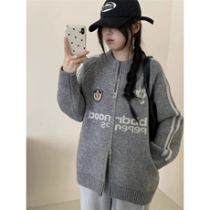 棒球服翻领拉链毛衣开衫女外套秋装新款韩版宽松针织衫M303，男装针织衫/毛衣，星座1116A（原606A-3）