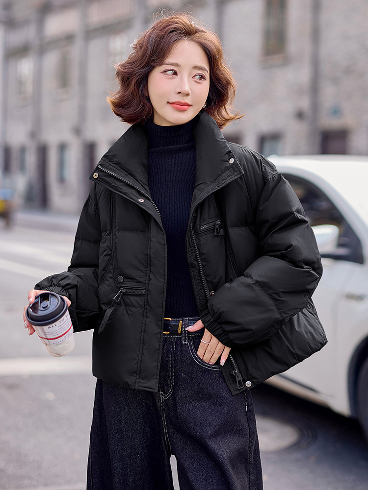2024冬季新款洋气时尚短款面包服羽绒服,女装羽绒服,深水步