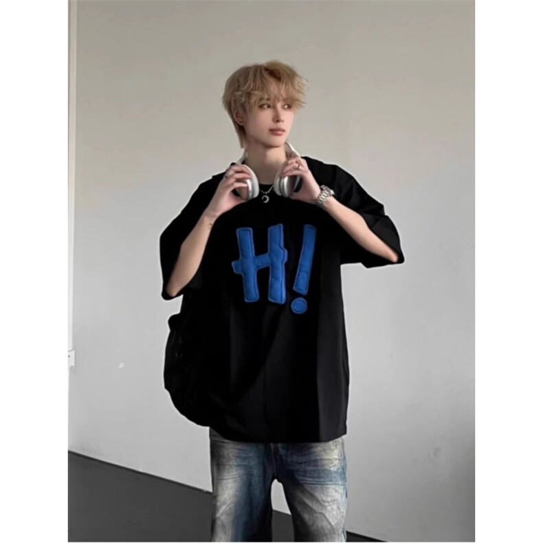 现货！hi字母短袖立体塞棉纯棉t恤1005-MLPYH23-P58,男装T恤,星座1005