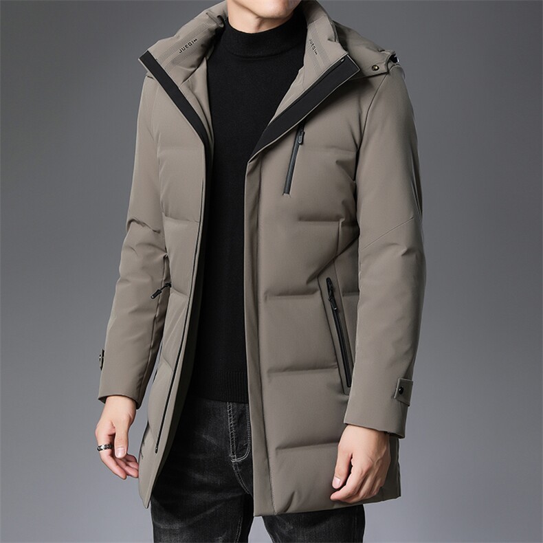 AN9031钱塘2020-3秋冬新款中长款男士商务休闲连帽羽绒服外套P215，男装羽绒服，钱塘207-3