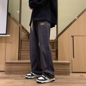 男裤子秋季2024新款运动休闲长裤潮牌宽松阔腿薄款卫裤A905/P38图片