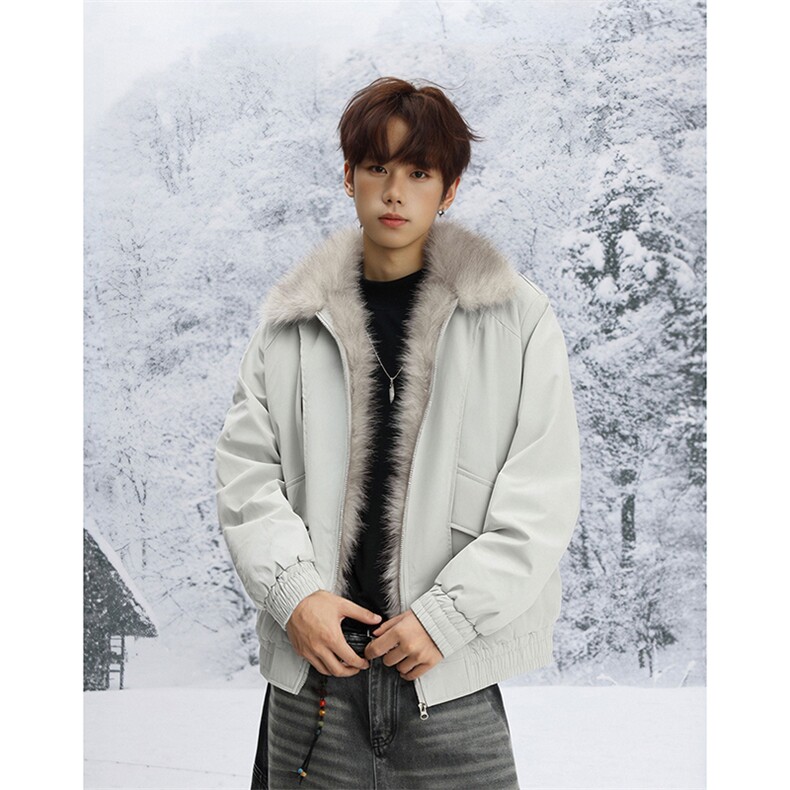 雪景毛领座山雕冬季新款美式潮牌加厚棉衣男百搭棉服-A2343P99,男装棉衣,电商B241