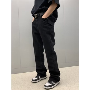 美式ins高街小众修身微喇毛边弹力牛仔裤T1631-P35图片