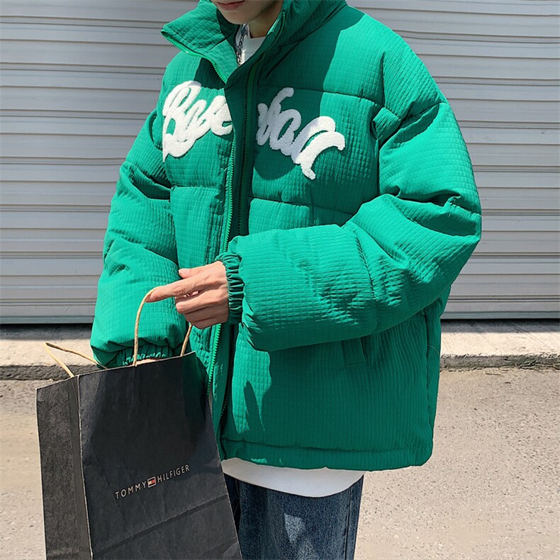 港风 2023冬季新款男士毛巾绣棉衣情侣潮牌棉服外套MYTC157P95图片