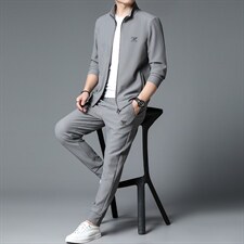 S3093-2钱塘2020-2中青年男士春秋薄款时尚休闲简约百搭卫衣P175，男装休闲套装，钱塘207-2