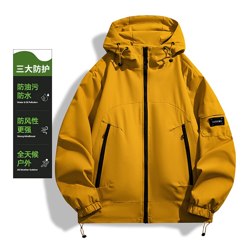 2025新款连帽夹克情侣男女同款户外冲锋衣工装上衣外套JK789-P40，男装夹克，星座1402-2