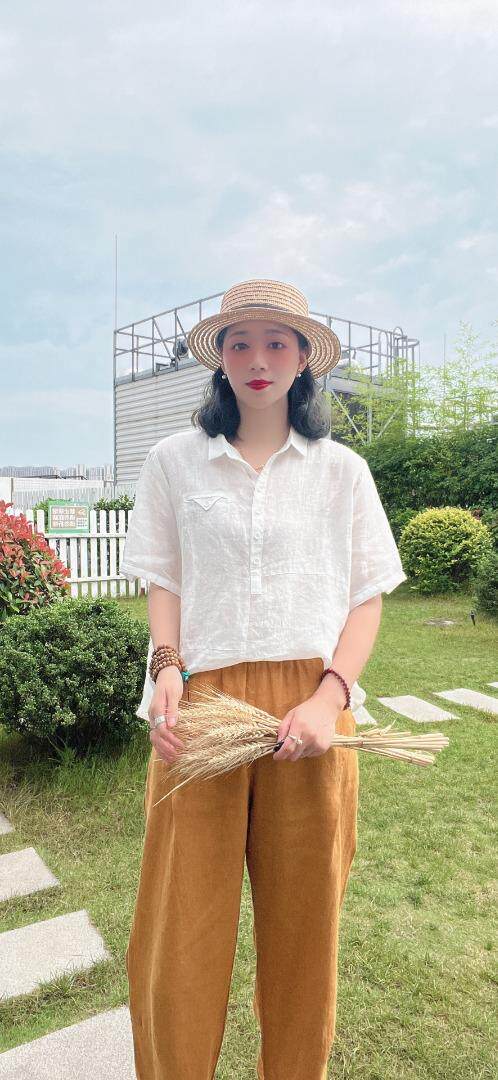 纯苎连衣裙小衫裤子裙子衬衣 时尚风 风淑女风休闲风，女装连衣裙，川哲