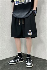 HD74239-P22华夫格短裤男大码宽松五分裤男直筒中裤，男装休闲裤，电商A040