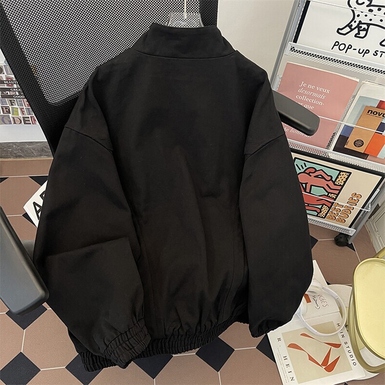 春秋立领帆布外套男休闲潮牌痞帅美式复古百搭夹克潮JK06158-P102,男装夹克,星座308B-1