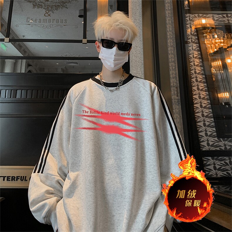 抖音得物供货 提供视频 秋冬重磅美式宽松织带圆领卫衣0312图片
