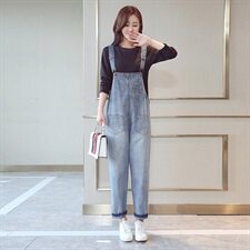 小脚裤潮流拼接气质九分裤2021年秋季吊带连体裤高腰，女装连体裤，布衣桑