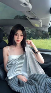 307A-ZX12批38控68慵懒风鱼骨纹男设计感拉链开衫立领外套男图片