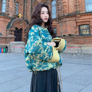 新中式提花立领盘扣轻薄羽绒服女2025秋冬新款复古小个子短款外套图片