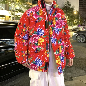 MY204东北大花男女休闲面包服保暖防寒棉袄风汉服冬情侣装图片