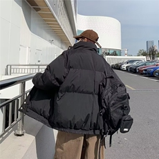 2025秋冬新款棋盘格棉衣外套复古港风宽松面包服棉服M9903，男装棉衣，星座1108