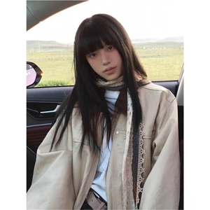 J50-P95 牛仔外套男女春秋款美式复古设计感宽松高级感图片