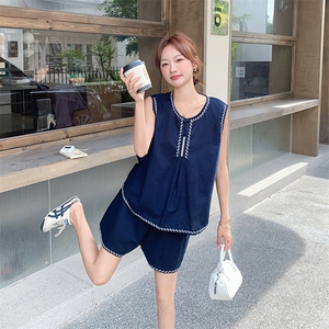 绝美俏皮小清新套装夏季2025新款韩版设计感背心上衣短裤两件套女图片
