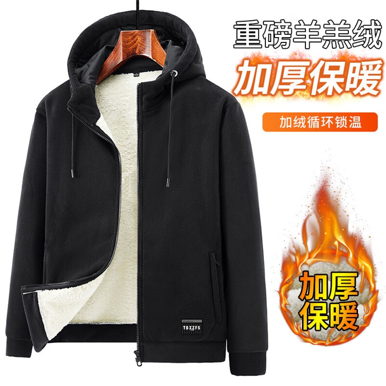 主推款：时尚潮牌连帽加绒加厚超重卫衣二开外套户外运动流行潮品图片