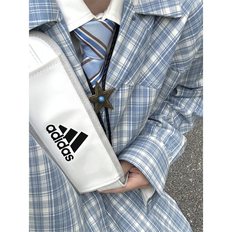 CS78LL-P54美式复古蓝色格子衬衫高级感痞帅长袖衬衣,男装衬衫,星座1007（原301D）